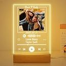 Yopicks Custom Spotify Plaque for Him & Her, Personalized Acrylic Song Album Cover with Photo & Text, Personalized Night Light with Picture, I Love You Personalized Gifts for Boyfriend Girlfriend