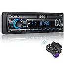 RDS Autoradio Bluetooth 5.0, Poste Radio avec LCD Affichage Horloge, 7 Couleurs Éclairage, 4x65W Autoradio 1 Din pour 9-24V Voiture, Supporte Main Libre/FM/AM/2 USB/AUX/SD/TF/MP3