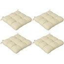 Outsunny Set of 4 Outdoor Seat Cushions with Ties, Water Repellent Seat Pads for Dining Chair, Swing, Sofa, Beige