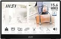 MSI Pro MP161 E2 Portable Monitor, 15.6" FHD IPS 1080p, USB Type-C, Mini-HDMI, Built-in Speakers, Perfect for PC, Mac, PS5, PS4, Xbox, Mobile, Metal Gray