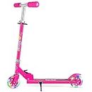 BELEEV Scooter for Kids, 2 Wheels Folding Kick Scooter for Children Girl and Boys, 3 Adjustable Height, LED Light Up Wheels, with Kickstand (Hot Pink)