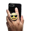 ILT Retail -(Pack of 1pc) Mobile Finger Grip Back Holder (Sockets) Expanding Stand and Fold Compatible All Basic Cell Phone & Tablets Emoji Model