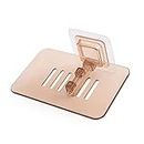 OUSIKA 1 Pcs Wall Mounted Storage Rack Drill Free Soap Dish Holder Soap Sponge Dish Holder Soap Saver Easy Cleaning Bathroom Accessories Savon (Color : Brown)