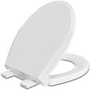Round Toilet Seat, Quick-Release Hinges, Slow Close, Heavy Duty, Never Loosen, Aviation Material, White(16.5”)