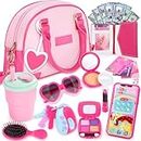 INNOCHEER Little Girls Purse, Kids Toy Purse with Pretend Makeup, Play Purse for Little Girls, Pretend Play Toddler Purse, Birthday Christmas Princess Gifts Toys for Girls 3 4 5 6 7 8 Year Old