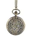 Young & Forever On-Time Vintage Gold Filigree Stary Night Design Pocket Analog Unisex Watch Necklace And Pocket Watch Chain (White Dial Gold Colored Strap)