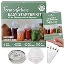 Fermentation Easy Starter Kit - Sauerkraut, Kimchi and More - Recipe Book and Equipment