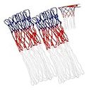 Homoyoyo 2pcs Weather Practice Nylon Equipment Woven Anti Duty Cm Red-White-Blue Shooting Hand on- Professional Rim Standard Indoor Fits All Hoops Net Nets Training Length Rope Whip