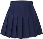 SANGTREE Girls Pleated Skirt Skort, Pleated Shorts, 2 Years - 14 Years, A# Plain-navy, 6-7 Years