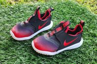 Nike Niñas Flex Runner Zapatilla Sin Cordones Negro Rojo Niño Pequeño Talla 8c