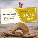 WOW Deal 2 für 1 : Multi-Hotel Gutschein für 2 Pers. ca. 1.700 Hotels n. Wahl