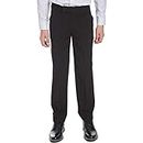 Calvin Klein Boys' Flat-Front Bi-Stretch Dress Pant, Straight Leg Fit, Belt Loops & Front Pockets, Black, 14