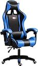 Yivke Gaming Chair, Computer Chair with Headrest and Lumbar Support, PU Leather Reclining High Back Adjustable Swivel Lumbar Support Racing Style, Simple Assembly, Blue