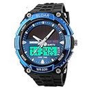 Skmei 1049 Outdoor Sport Men relojes Dual Time de visualización Reloj solar estanca, 50 m, color azul
