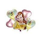 Abhinandan Decors Beauty and The Beast Bouquet Foil Balloons for Birthday Decoration, Happy Birthday Decoration for Girls Foil Balloons for Birthday1st Birthday Decoration for Girl Princess Theme