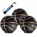 Senston 27.5'' Basketball 3 Pack Set Outdoor Indoor Rubber Basketball Ball Official Size 5 Street Basketball with Pump