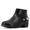 Nautica Kids Girls Ankle Bootie With Side Buckle and Zipper, Dress Boot -Youth Toddler (Little/Big Kids), Anper Black, 9 Toddler