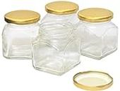 Pure Source India Glass Cookie Jar Container, 100 Gm, 4 Pieces, Transparent