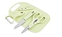 Alexvyan Fruit Knife Sets Paring Knives Chopping Boards Fruits Peeler & Scissors (4 Set) Suits Kitchen Cooking Vegetable Ceramic Knife Tools