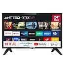 Antteq AV24H3 Smart TV 24 pollici (60 cm) Televisore con Netflix, Prime Video, Rakuten TV, Disney+, Youtube, UVM, Wifi, Triple-Tuner DVB-T2 / S2 / C