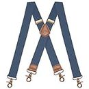 Dresime Bretelles pour hommes avec 4 crochets pivotants bretelles vintage pour hommes et femmes, élastiques robustes et ajustables en forme de X