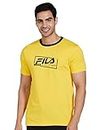 Fila Men's Straight Fit T-Shirt (12012091_Yellow_L)