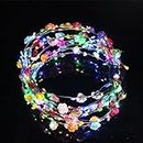 LED Flower Headband 10 pcs (Multi-Colour) Light Up Flower Crown For Woman Girls Hair Accessories for All Types of Party`s Christmas Halloween Birthday