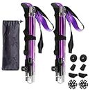Walking Poles - 2 Pack Collapsible Trekking Hiking Poles with Quick Lock System, Folding, Telescopic, Ultralight for Senior Trekking, Backpacking, Hiking