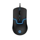 HP M100 USB Wired Gaming Optical Mouse with LED Backlight and Adjustable 1000/1600 DPI Settings, 3 Buttons and Press Life Up to 5 Million Clicks, 1 Year Warranty (3DR60PA, Black)