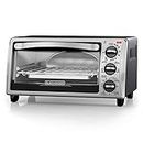 BLACK+DECKER 4-Slice Toaster Oven, TO1313SBD, Even Toast, 4 Cooking Functions Bake, Broil, Toast and Keep Warm, Removable Crumb Tray, Timer, 15.47 Inch