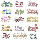 INFUNLY Word Die Cut for Card Making Blessing Word Metal Cutting Dies Congratulations Die Cuts Happy Birthday Embossing Stencils Template for DIY Scrap-Booking Decor Wedding Birthday Easter Card