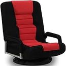 ACIPENSER Swivel Gaming Chair Multipurpose Floor Gaming Chair Rocker for Playing Video Games, TV, Reading w/Armrest Lumbar Support & 6 Adjustable Postion Backrest for Adults & Kids, Red/Black