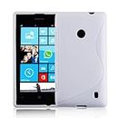 Cadorabo Case Compatible with Nokia Lumia 520 in Snow White - Shockproof and Scratch Resistant TPU Silicone Cover - Ultra Slim Protective Gel Shell Bumper Back Skin