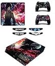 Elton Anime Theme 3M Skin Sticker Cover for PS4 Slim Console and Controllers Full Set C.onsole Decal Stickers for Front & Back 4 Led bar Decal +2 Controller Decal [Video Game]