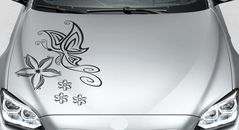 Aufkleber Motorhaube AUTO Tattoo Sticker  CAR STYLE Schmetterling Blumen Deko 48
