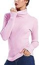 Leafbird Turtle Neck Highneck Woolen Sweater for Adult Girls and Women | Woolen Highneck Plain Pullover top | highnecktop for Ladies (Light Pink)