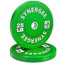 Synergee Color Bumper Plates Weight Plates Strength Conditioning Workouts Weightlifting 25lbs Pair