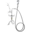 T&S B-0300-A16-WD Deck Mounted Pre-Rinse Faucet with Flex Inlets, Angled Low Flow Spray Valve, 60" Hose, 16" Add-On Faucet, 90 Degree Swivel Adapter and Vacuum Breaker