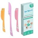 We' need Women's Face Hair Removal: Dermaplaning Tool, Close Shave Facial Razor for Eyebrows, Upper Lip, Forehead, Peach Fuzz, Chin, and Sideburns - Pack of 3