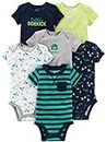 Simple Joys by Carter's Baby Boys 6-Pack Short-Sleeve Bodysuit, Navy/Turquoise, 6-9 Months
