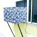 Stylista Window ac Cover 2 ton Waterproof and dustproof PVC Floral Pattern Blueish Grey