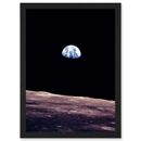Weltraumfoto Planet Erde von Mondoberfläche Landschaft USA gerahmt A3 Kunstdruck