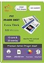 True-Ally Premium Extra thick PVC Lamination Dragon Sheet A4 Size 920 Micron for PVC Aadhar, Photos, ID card (Set of 10 Cores and 20 Overlays)