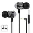 Earphones, Wired In-ear Headphones with Pure Sound and Powerful Bass, Lightweight Wired Earphones with Microphone and Volume Control, Wired Earbuds for Samsung, Android, Smartphones and 3.5mm Devices