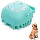 Dog Cat Bath Brush Soft Silicone Dog Rubber Bathing Brush Pet Grooming Shampoo Dispenser Brushes Puppy Cats Shower Hair Fur Grooming Cleaning Scrubber for Short Haired Dogs Cats Shower - Green
