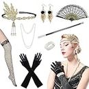 HIQE-FL 1920s Accessorie pour Femmes,Great Gatsby Costume Accessoires Set,ensemble à thème des années 20,Charleston Accessoires Collier pour la Mascarade Halloween NoëL Carnaval