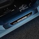 COLOURLINE Car Exterior Door Led Foot Step Scuff Sill Plate Compatible with Toyota hyryder Black Edition with Blue Light