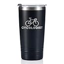 Biker Cyclist Gifts for Men, Cycologist, Tumbler Travel Coffee Mug, Bicycle Enthusiasts, Roadbike MTB Rider, Boyfriend Husband Dad Father's Day, Stainless Steel Insulated 20oz/590ml