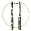 Skipping Rope for Crosstraining Fire 2.0 by VELITES | Weighted Speed Rope For Double Unders [Weights Not Included]. Also for Fitness Boxing and MMA