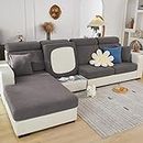 2024 New Wear-Resistant Universal Sofa Cover, Stretch Couch Cushion Slipcovers Replacement, Anti-Slip L Shape Sofa Covers, Chaise Lounge Sofa Slipcover (Weave Grey,Large Single Seat Cover)